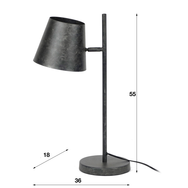 Hoyz Hoyz tafellamp industrieel 1 lamp verstelbare metalen kap 2061372 large