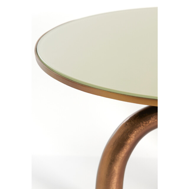 Light & Living salontafel Ø76x40 cm mello glans brons+glas taupe 2883312 large