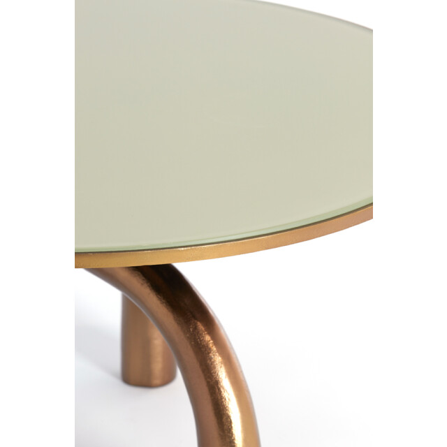 Light & Living salontafel Ø76x40 cm mello glans brons+glas taupe 2883312 large