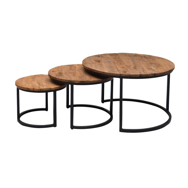Brix salontafel jerrel set van 3 mangohout 73x73x44 2058772 large