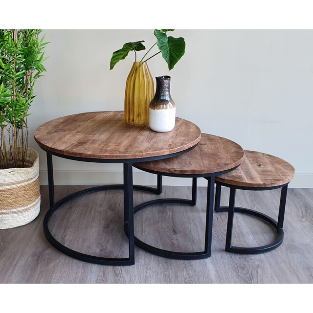 Brix salontafel jerrel set van 3 mangohout 73x73x44 2058772 large