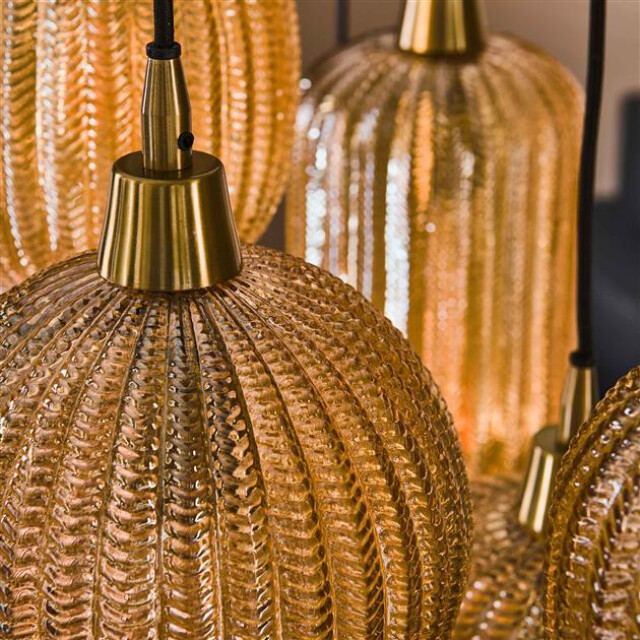 Hoyz Hoyz hanglamp pattern 4+3 lampen glass 2596050 large