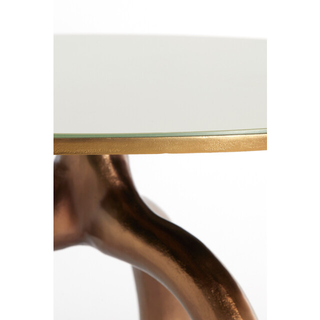 Light & Living salontafel Ø76x40 cm mello glans brons+glas taupe 2883312 large