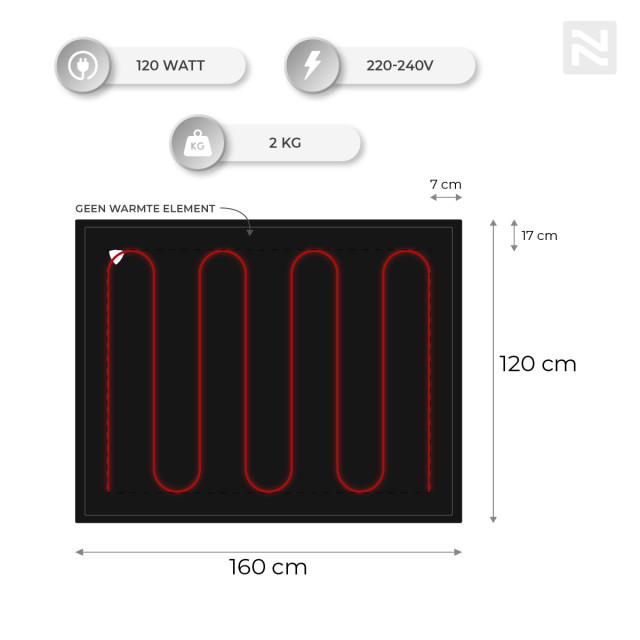 Nuvoo Elektrische bovendeken 160x120 cm automatische uitschakeling oververhittingsbescherming 3 standen 1 persoons warmtedeken - ideaal kerstcadeau 2822900 large