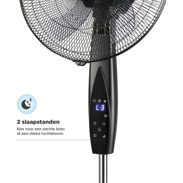 Nuvoo Statiefventilator – diameter 40cm – oscillatiefunctie – 3 standen – energiebesparende timerfunctie (tot 8uur) – afstandbediening – ventilator 2658183 large