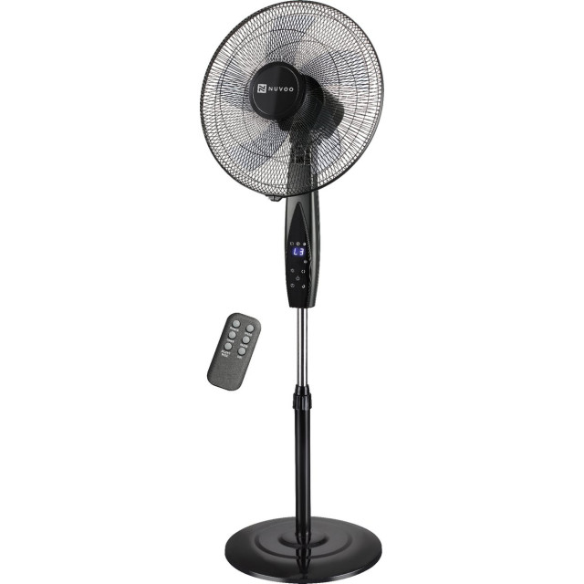 Nuvoo Statiefventilator – diameter 40cm – oscillatiefunctie – 3 standen – energiebesparende timerfunctie (tot 8uur) – afstandbediening – ventilator 2658183 large