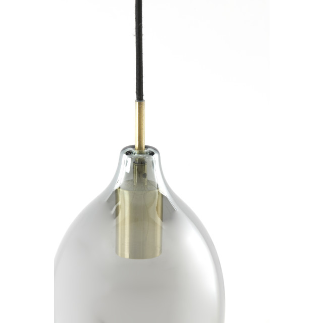 Light & Living hanglamp 3l 100x16,5x32 cm lukaro antiek brons+glas smoke 2883065 large