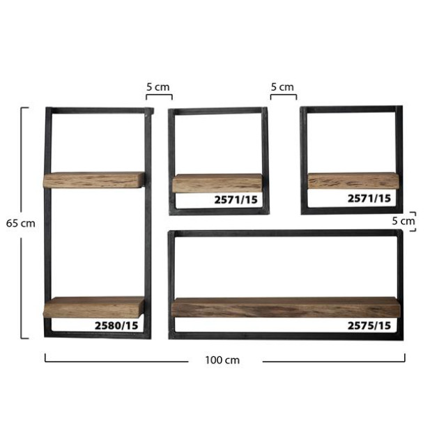 Hoyz Hoyz wandplank edge 30cm acaciahout - 2061216 large