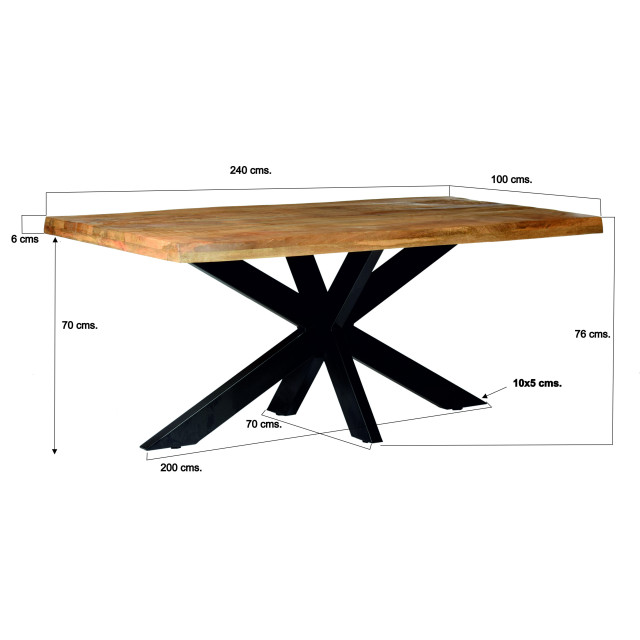 Brix eetkamertafel 240 cm mangohout 2058853 large