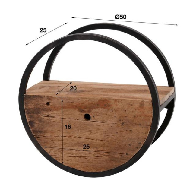 Hoyz Hoyz wandschap circular Ø50 met lade hout - 2061177 large