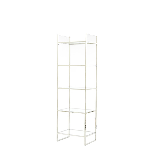 Light & Living kast open 5l 55x40x180 cm mariki glas helder+nikkel 2883631 large