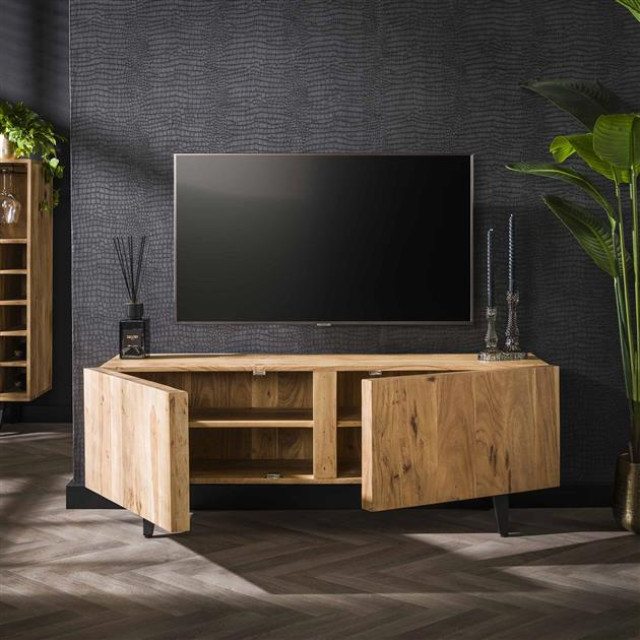 Hoyz tv-meubel 2l block massief acacia 40x135x50cm 2834797 large