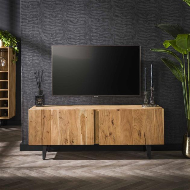 Hoyz tv-meubel 2l block massief acacia 40x135x50cm 2834797 large