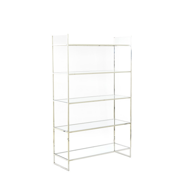 Light & Living kast open 5l 110x40x180 cm mariki glas helder+nikkel 2883630 large