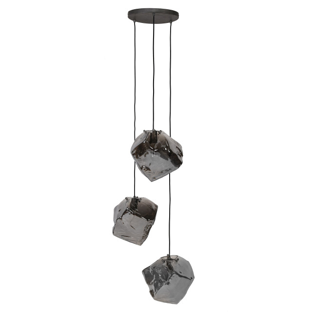 Hoyz Hoyz hanglamp rock chromed 3 lampen industrieel 50x50x150 2061259 large