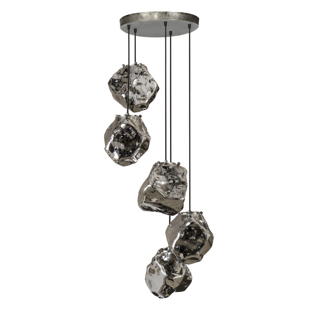 Hoyz Hanglamp rock getrapt 5 lampen rotsvorm industrieel 2061242 large