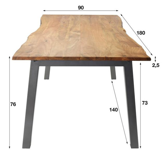 Hoyz Hoyz eetkamertafel edge - hout 180x90x76 2061079 large