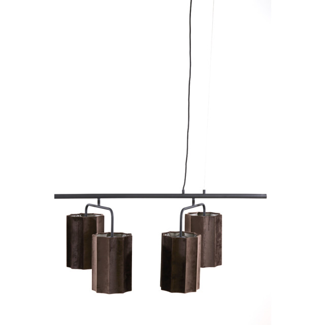 Light & Living hanglamp 6l 160x50x25 cm edisa velvet donker +mat zwart 2883135 large