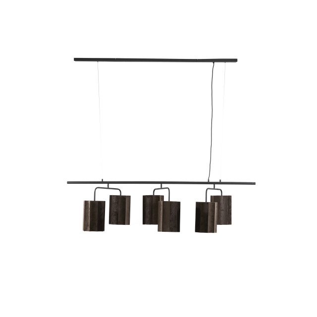 Light & Living hanglamp 6l 160x50x25 cm edisa velvet donker +mat zwart 2883135 large