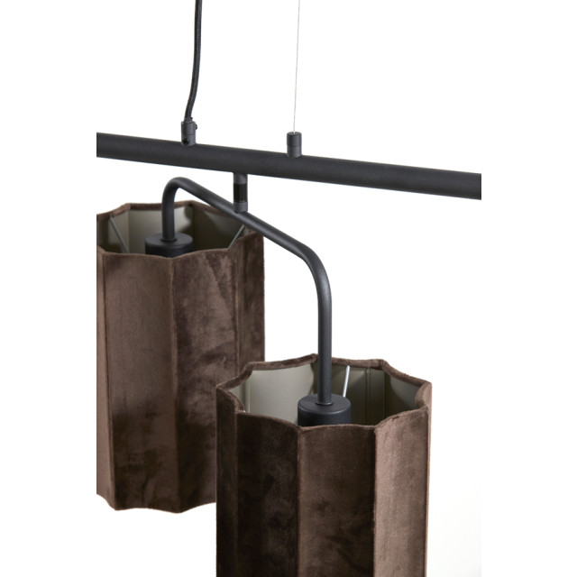 Light & Living hanglamp 6l 160x50x25 cm edisa velvet donker +mat zwart 2883135 large