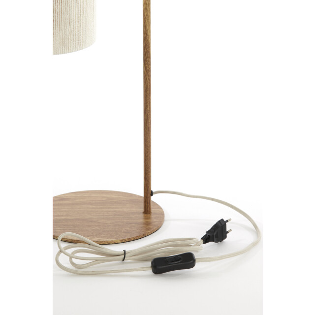 Light & Living tafellamp 26x20x59,5 cm donio hout print naturel+touw crème 2883718 large
