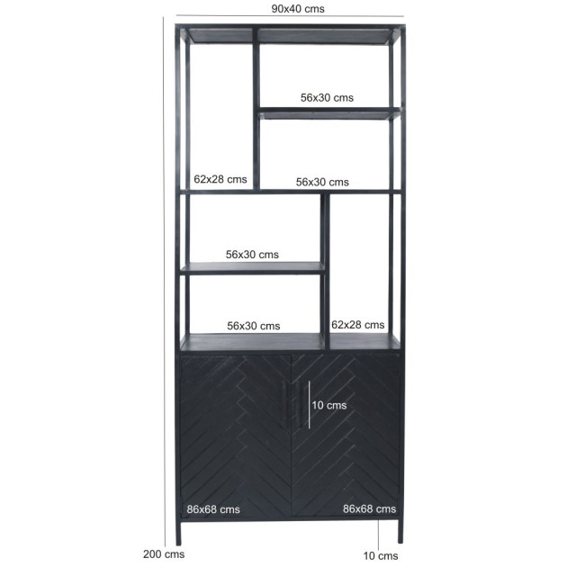 Livingfurn kabinetkast york 90cm mangohout / gecoat staal 2657996 large