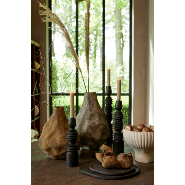 Light & Living vaas deco 29x27x41,5 cm marzoku donker -crème 2883683 large