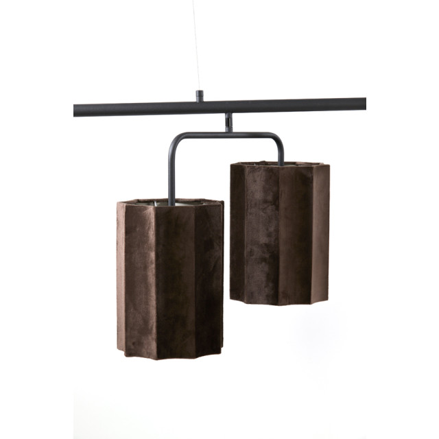 Light & Living hanglamp 6l 160x50x25 cm edisa velvet donker +mat zwart 2883135 large