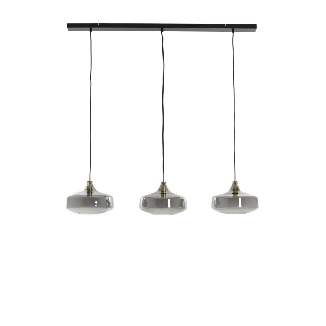 Light & Living hanglamp 3l 120x30x21 cm solna antiek brons+smoke glas 2883053 large