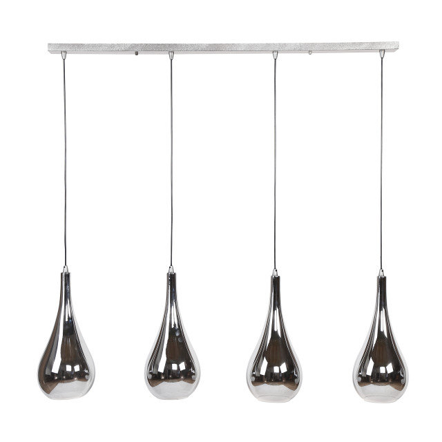 Hoyz Hoyz hanglamp met 4 lampen serie silver drop handgeblazen glas 2061440 large