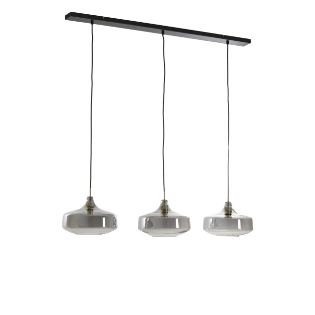 Light & Living hanglamp 3l 120x30x21 cm solna antiek brons+smoke glas 2883053 large