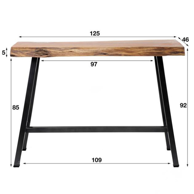 Hoyz Hoyz bartafel live edge 125cm breed 4 personen hout - 2061081 large