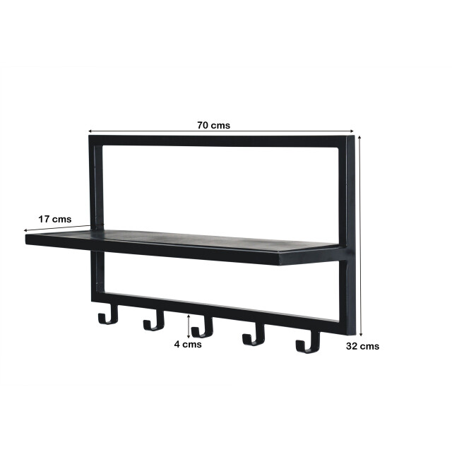 Brix kapstok bono black mangohout / gecoat staal 2637828 large