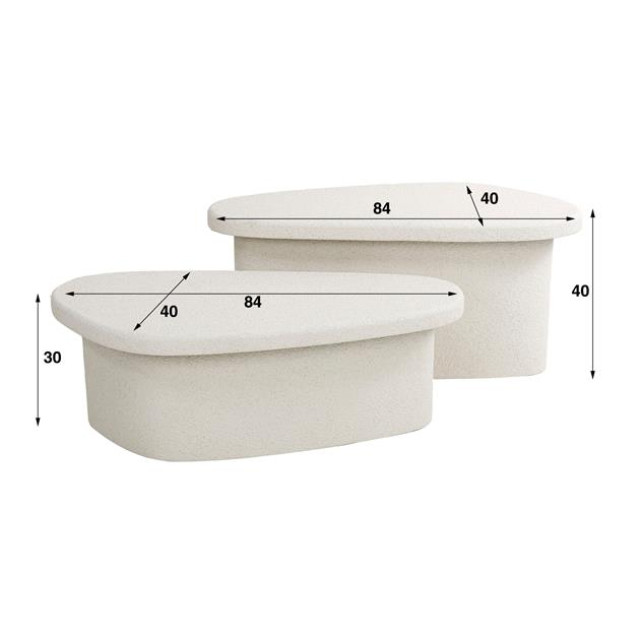 Hoyz salontafel xl stone organic set van 2 2636971 large