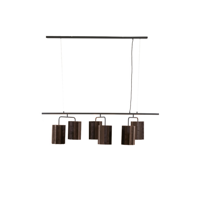 Light & Living hanglamp 6l 160x50x25 cm edisa velvet donker +mat zwart 2883135 large