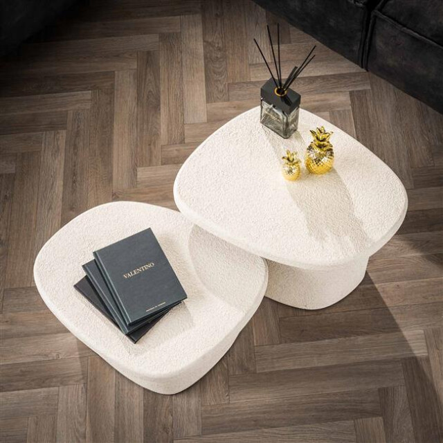 Hoyz salontafel set van 2 stone organic marmer composiet 2636970 large