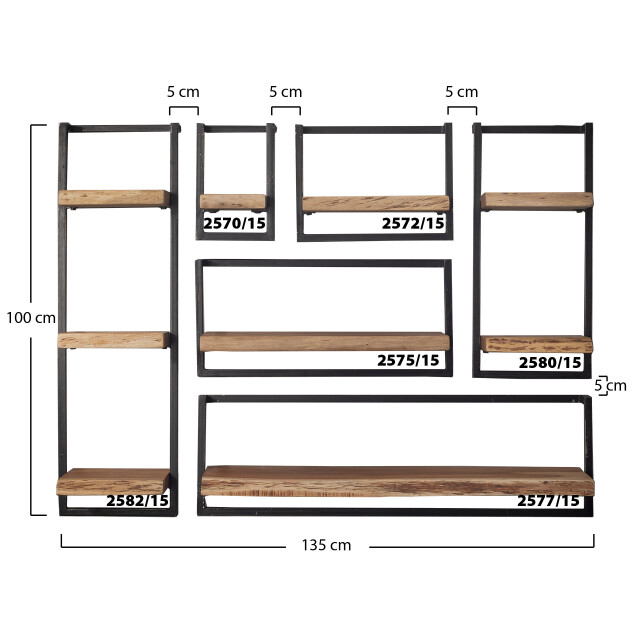 Hoyz Hoyz wandplank edge 40cm acaciahout 2061213 large