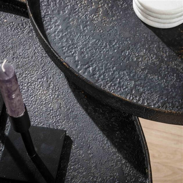 Hoyz Hoyz salontafel rond metallic zwart set van 2 76x76x40 2061105 large