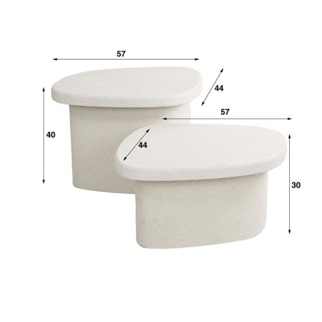 Hoyz salontafel set van 2 stone organic marmer composiet 2636970 large