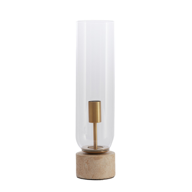 Light & Living tafellamp Ø12x47 cm rylano glas +zand+antiek brons 2883302 large