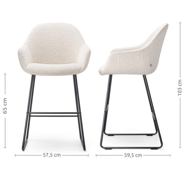 Nolon Nino-mae barkruk bouclé zwart onderstel 65 cm 2794724 large