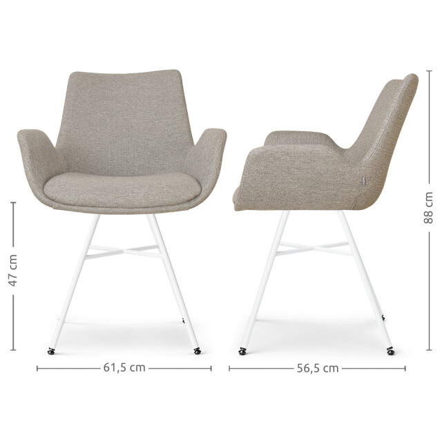 Nolon Noa-eef eetkamerstoel warm wit onderstel 2901587 large