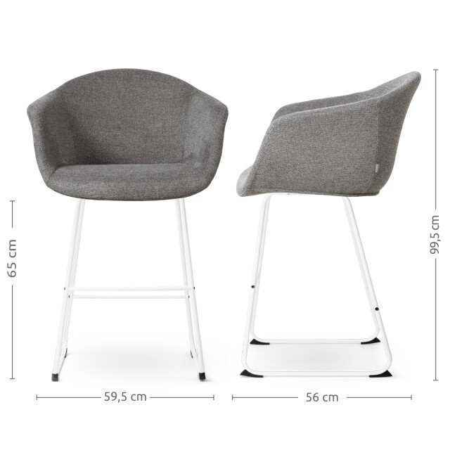 Nolon Nino-otis barkruk wit onderstel 65 cm 2027398 large