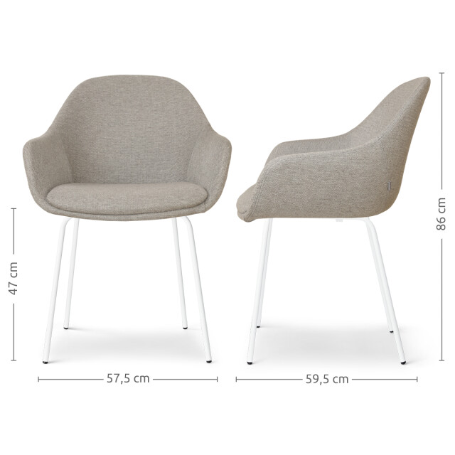 Nolon Nora-mae eetkamerstoel warm wit onderstel 2901567 large