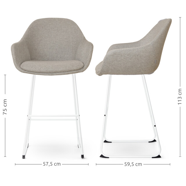 Nolon Nino-mae barkruk warm wit onderstel 75 cm 2901560 large