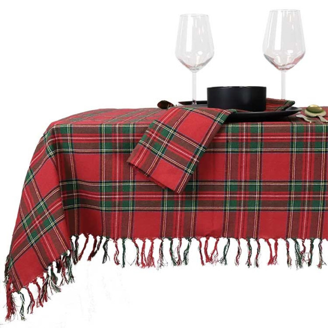 Unique Living tafelkleed xmas tartan 150x250cm red 2763290 large