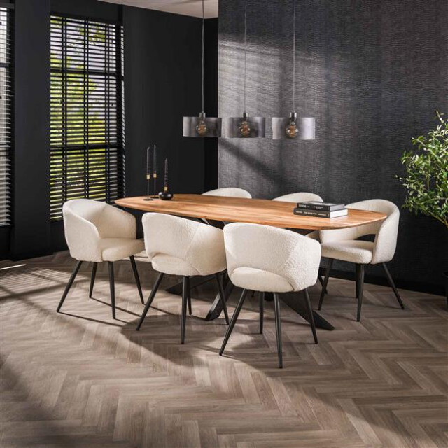 Hoyz eetkamertafel arhus solid 215cm acaciahout 6 personen 2758802 large