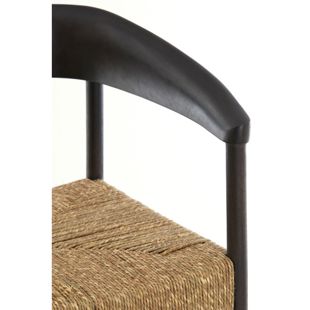 Light & Living stoel 60,5x57x76,5 cm delmar hout donker +zeegras 2883722 large