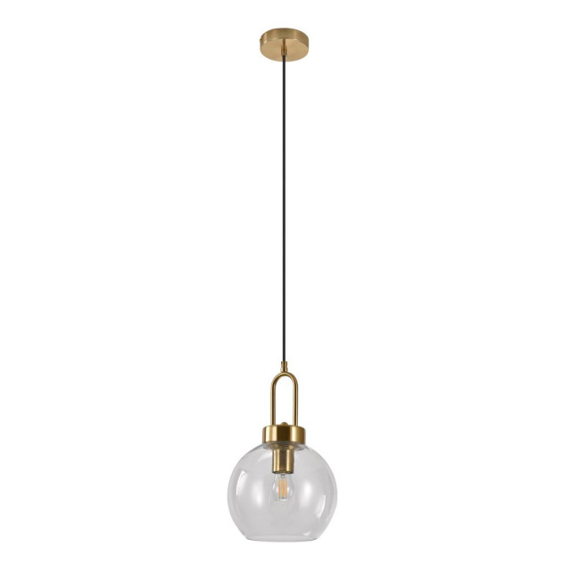 House Nordic Luton pendant pendant in ball shaped clear glass and brass socket, 150 cm fabric cord 150 cm fabric cord bulb: e27/40w 2814180 large