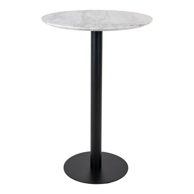 House Nordic Bolzano bar table bar table with top in marble look and black base Ã¸70x105cm 2814387 large